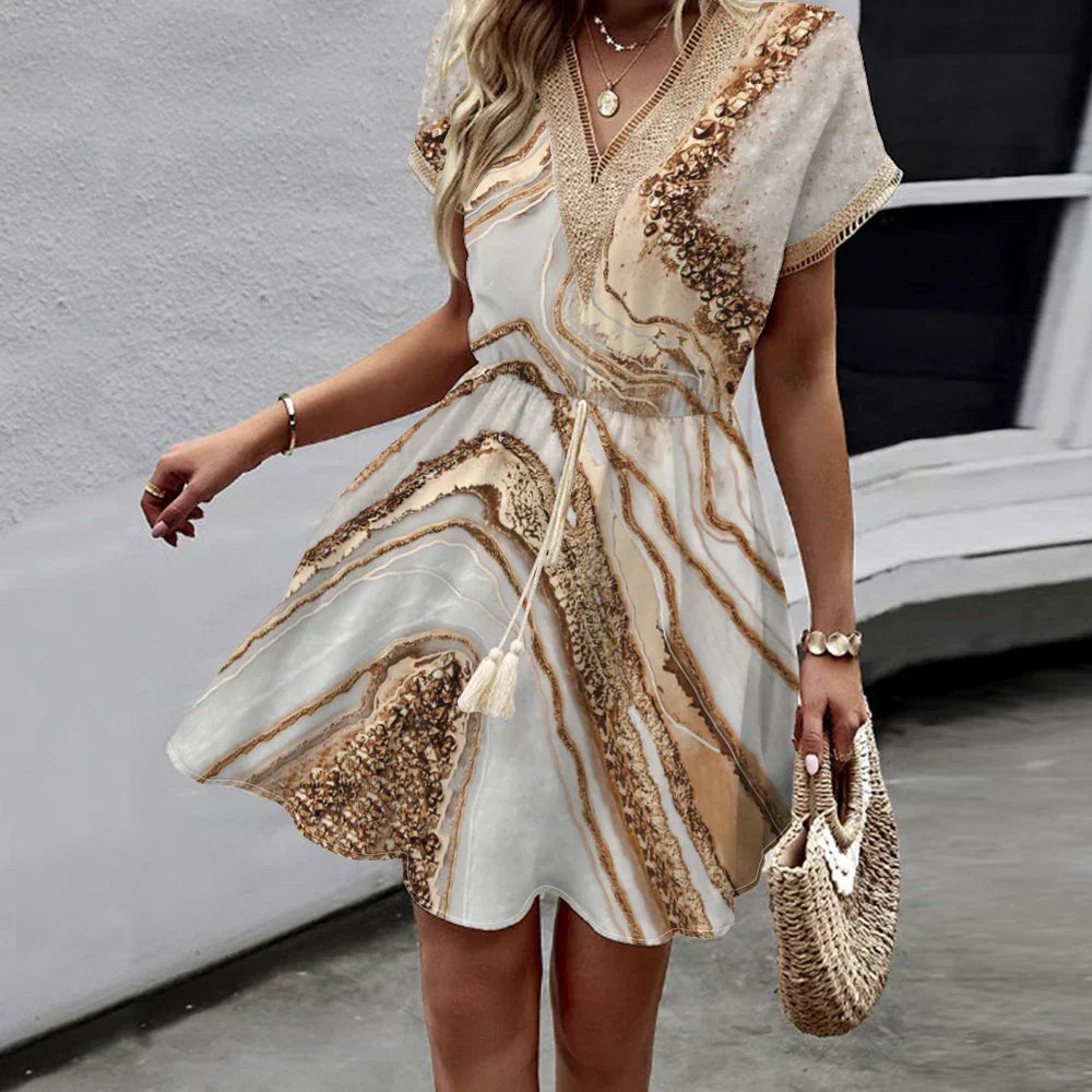 Sally | Vestido impreso con escote en V elegante