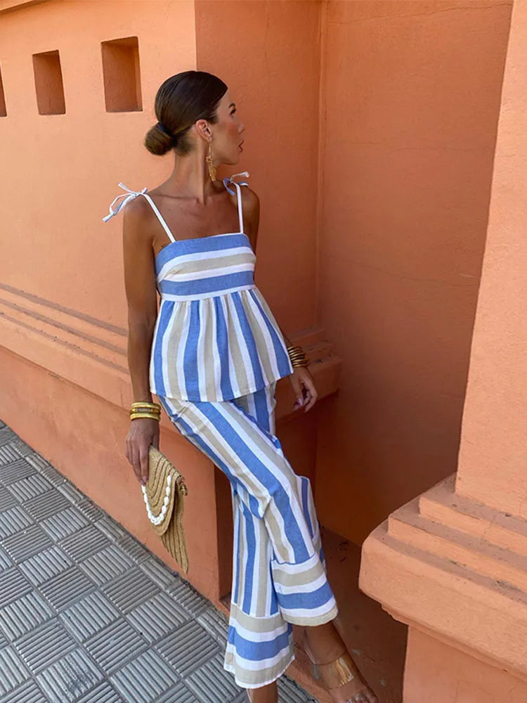 Hanne™ — Conjunto de Verano con Estampado y Pantalón