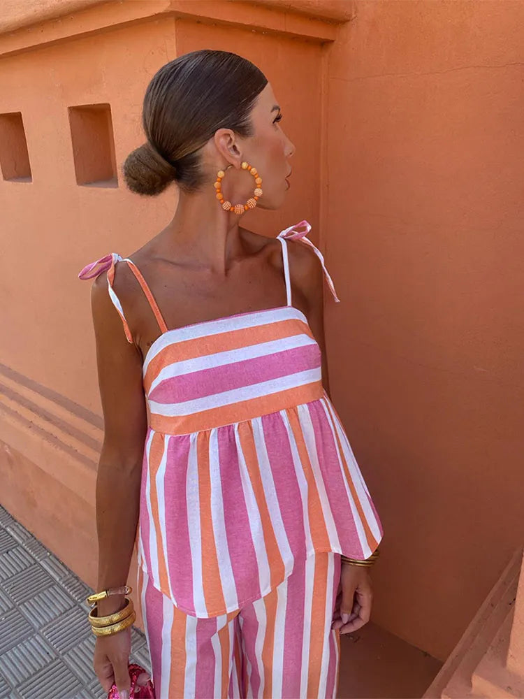 Hanne™ — Conjunto de Verano con Estampado y Pantalón