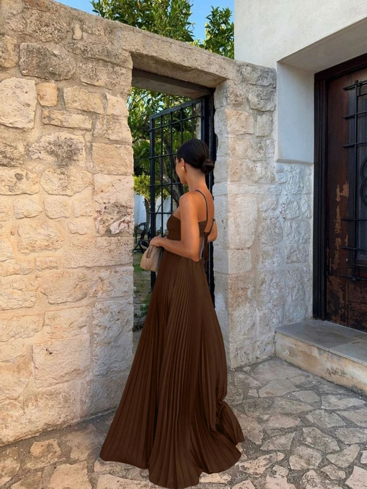 Nina | Vestido Maxi Plisado Elegante