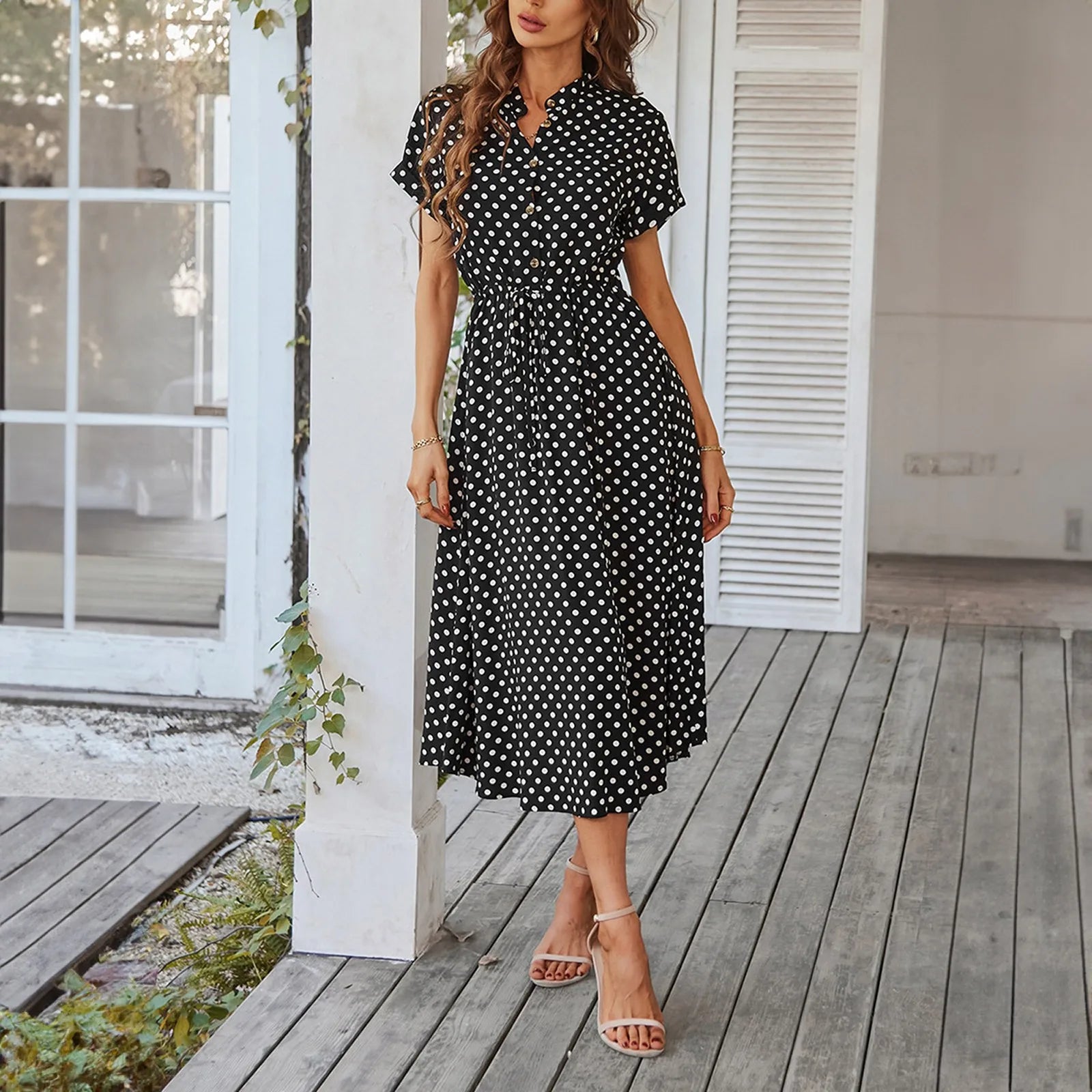 The Serena – Casual Floral Shift Midi Dress