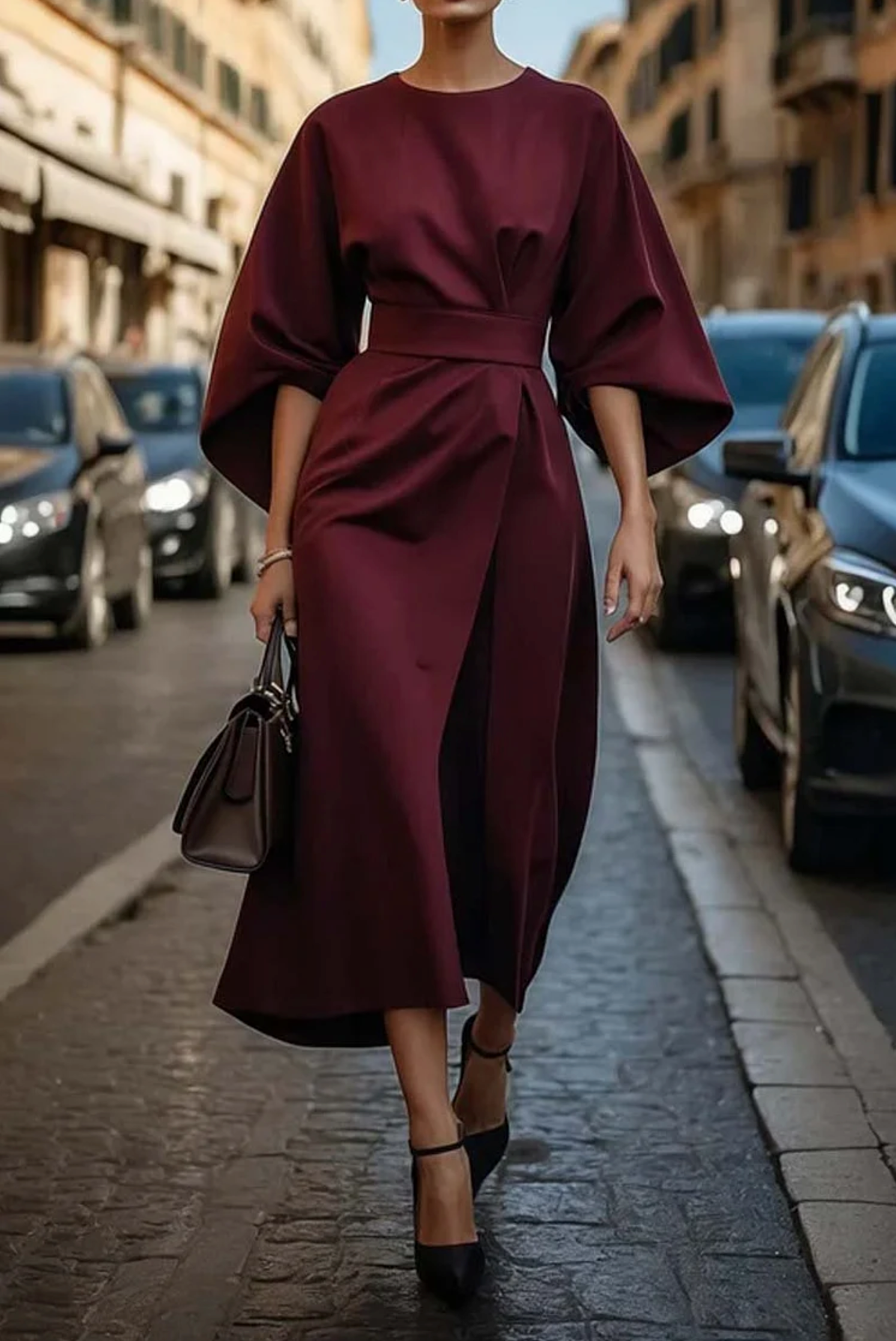 Louise™ | Vestido maxi de noche con cinturón