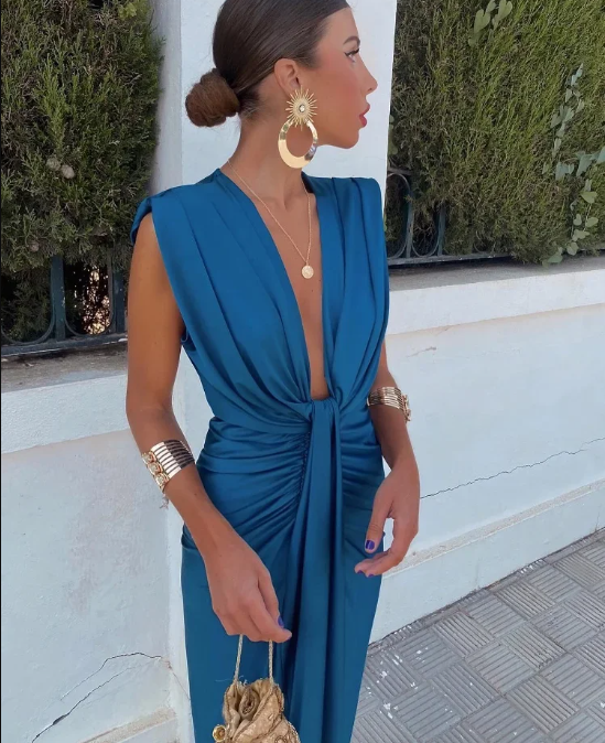Moriah™ — Vestido Largo con Elegante Plisado