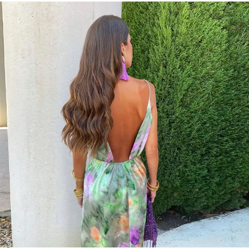 Anisten™ — Vestido con Suave Degradado de Color y Chal Suelto