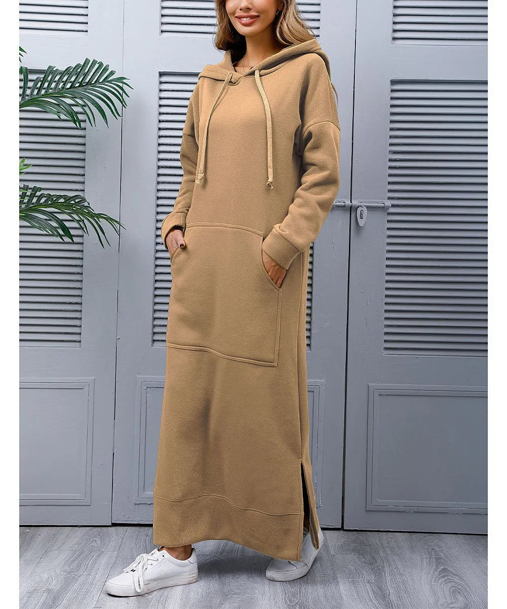Ciska™ - Vestido Elegante con Capucha y Mangas Largas