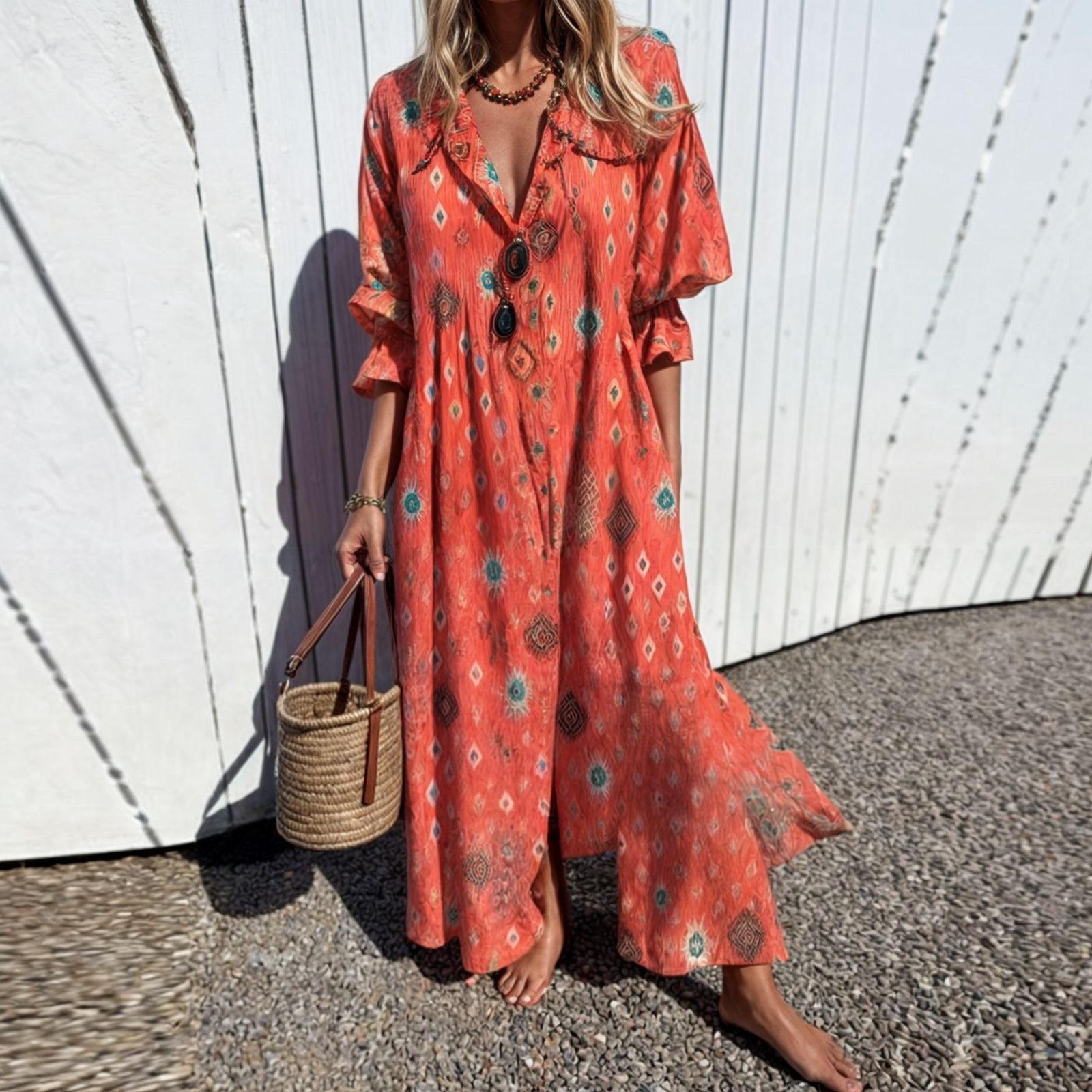 Odessa | Vestido Maxi Floral con Botones