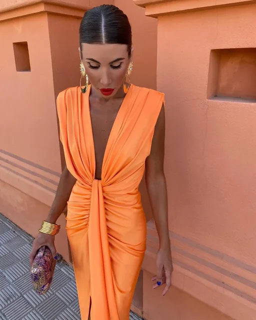 Moriah™ — Vestido Largo con Elegante Plisado
