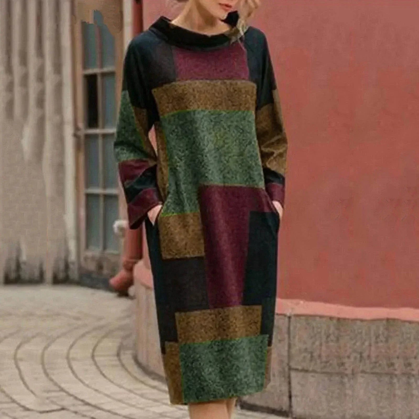 Chelsy™ - Vestido midi estilo patchwork vintage