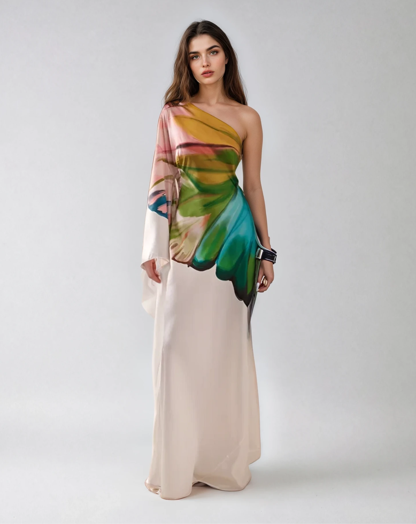 Vestido de Crema Pintado a Mano FLORA