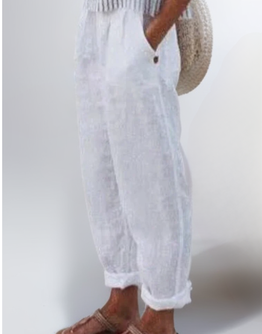 Diana | Pantalones holgados de algodón y lino