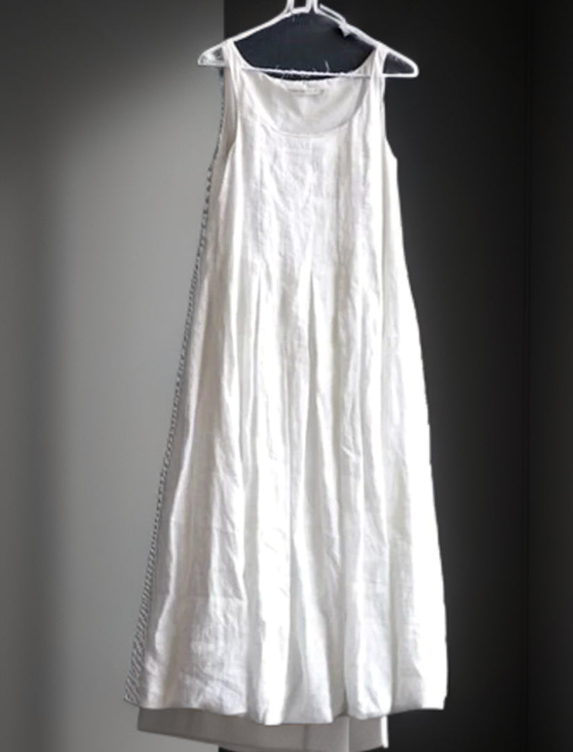 Tilly┃Vestido maxi de línea A con pliegues vintage