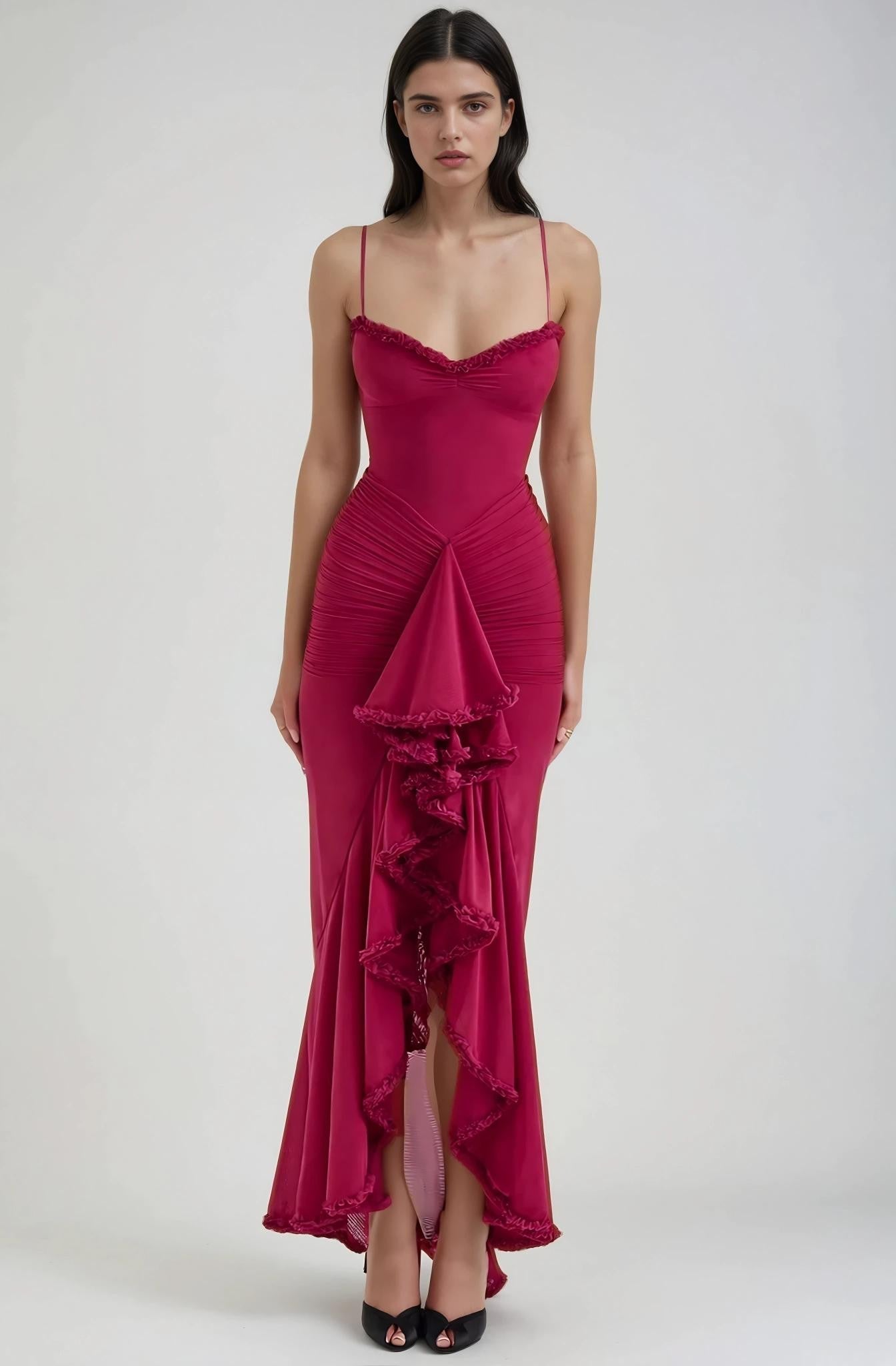 Vestido Maxi con Volantes FLAVIA