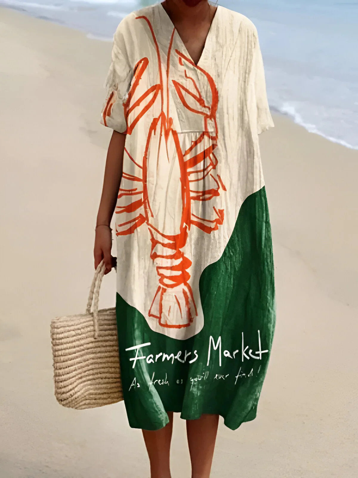 Colette | Vestido Gráfico de Langosta