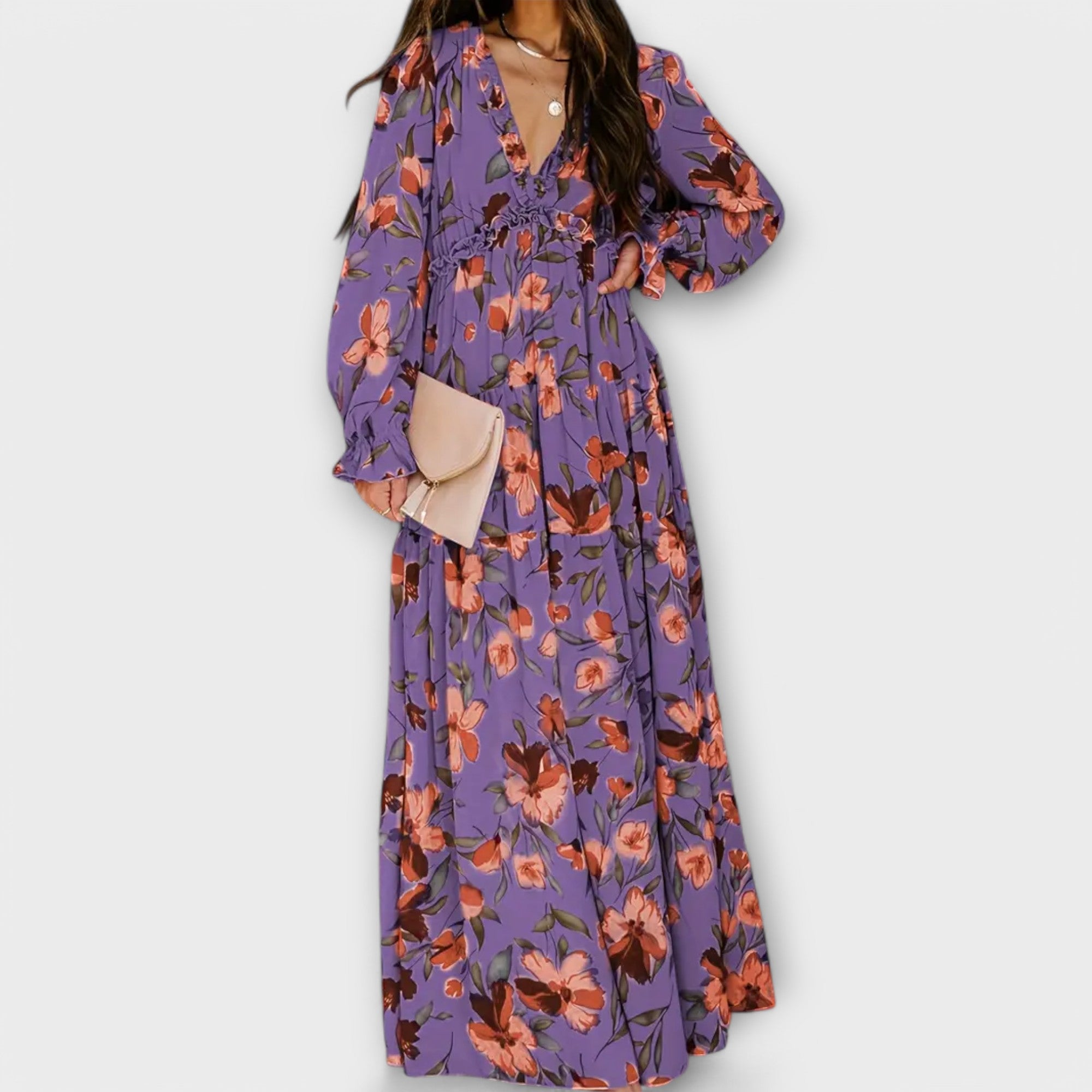 Elle | Maxi vestido floral con escote en V