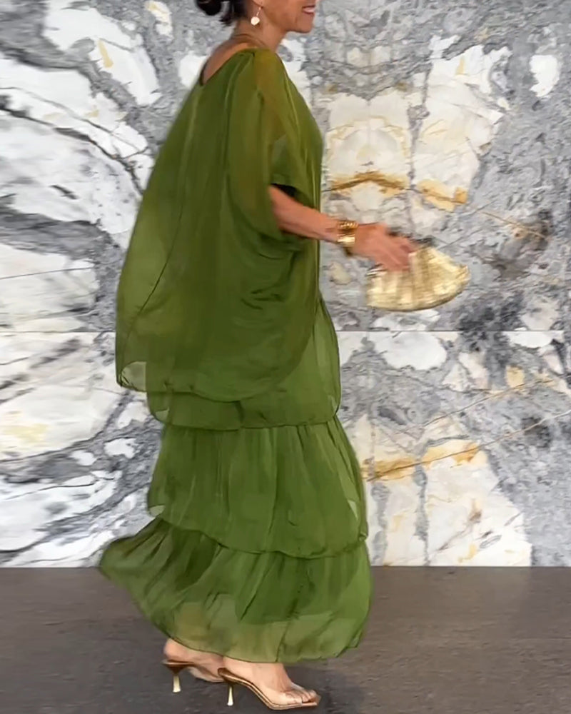 Morgan™ | Maxi Vestido Verde Encapasado
