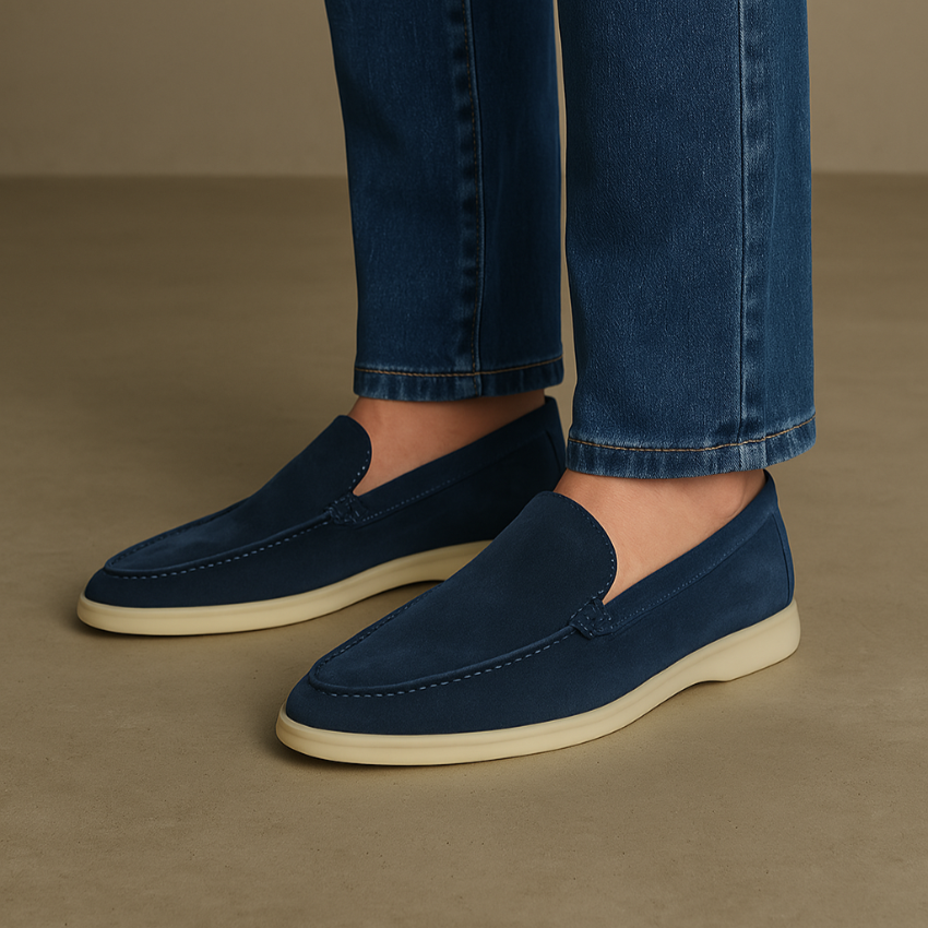 Refined Suede Loafers – Intens Blauw