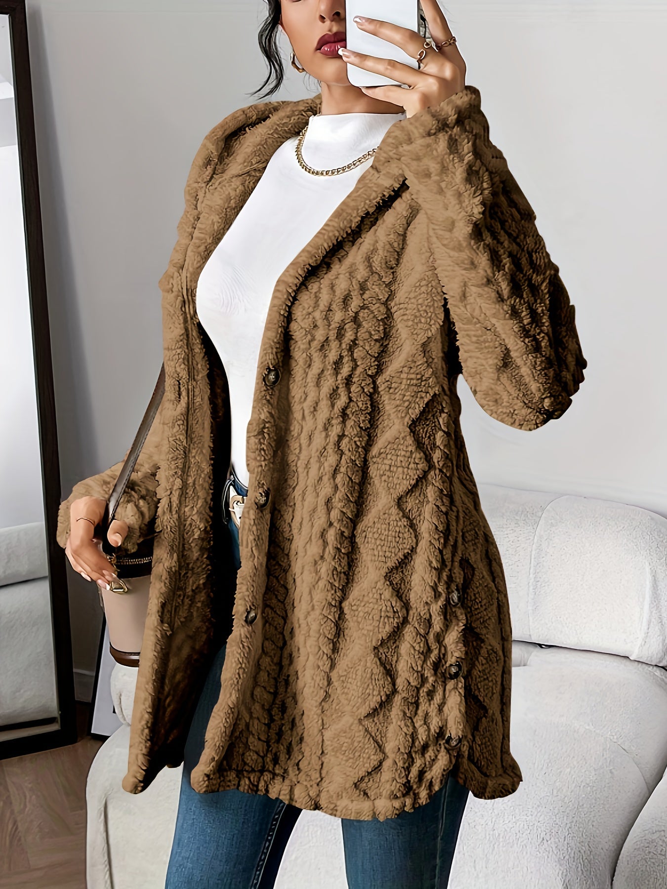 Velora | Soft Plush Hoodie Cardigan