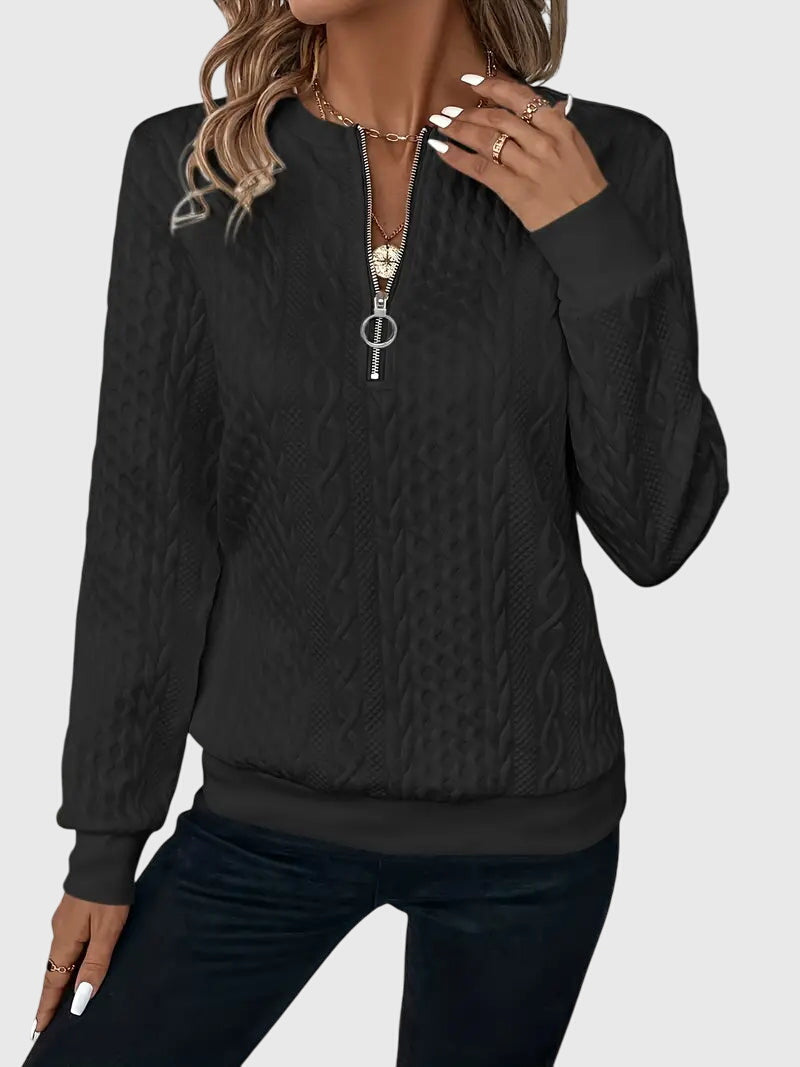 Nora | Elegant Half Zip Sweater