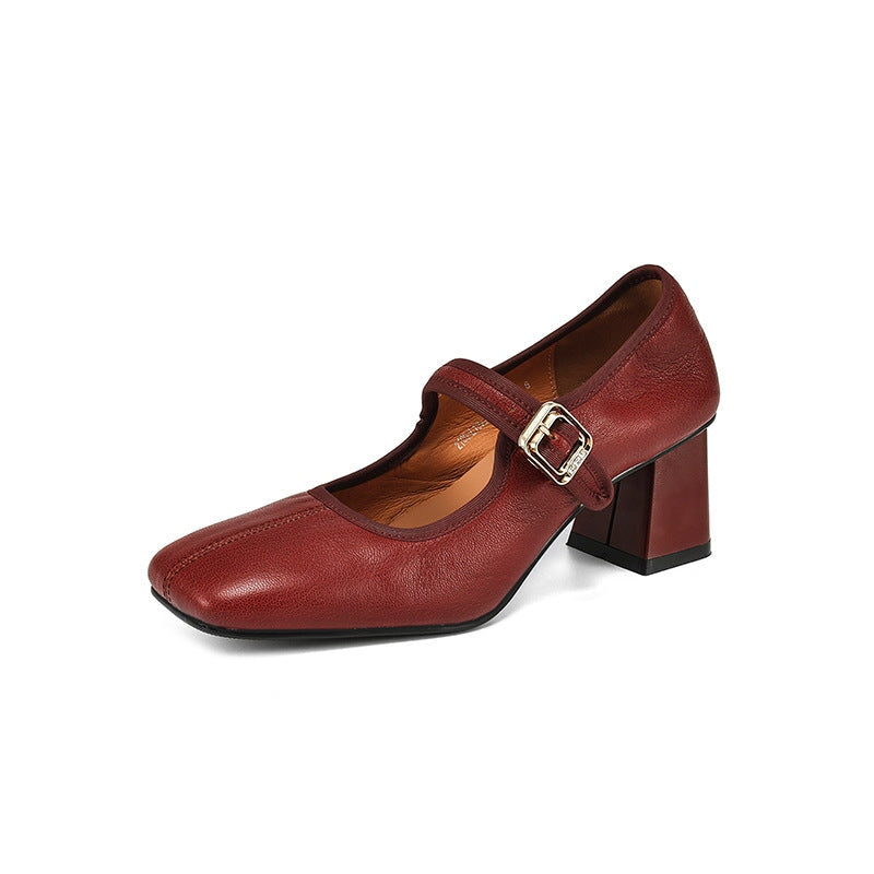 Desna - Zapatos modernos de tacón grueso al estilo francés