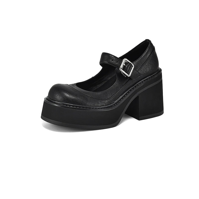 Brzyska - Zapatos de cuero charol con plataforma gruesa