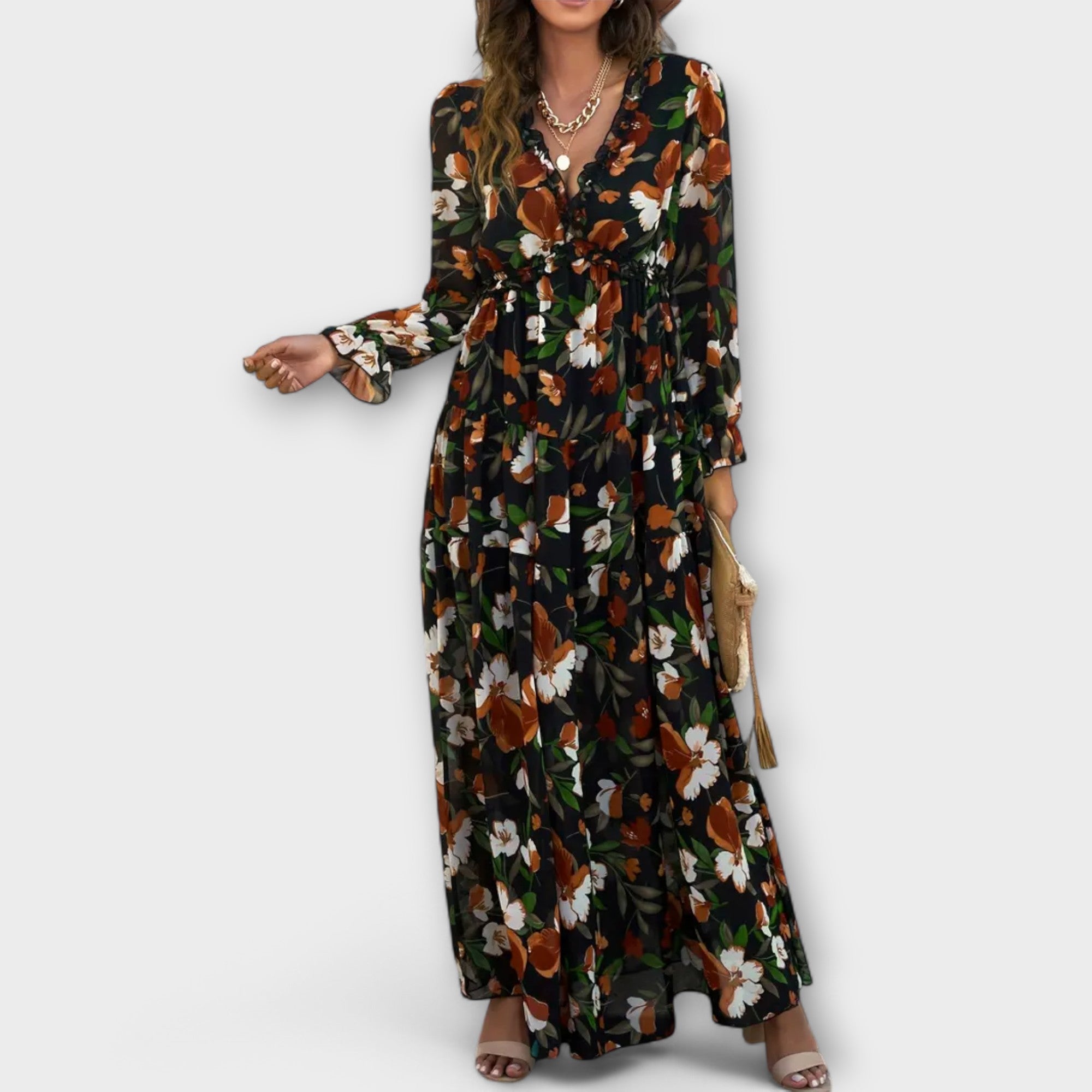 Elle | Maxi vestido floral con escote en V