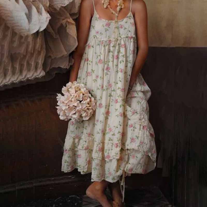 Barbara Bloem Maxi Vestido - Elegancia Sin Esfuerzo