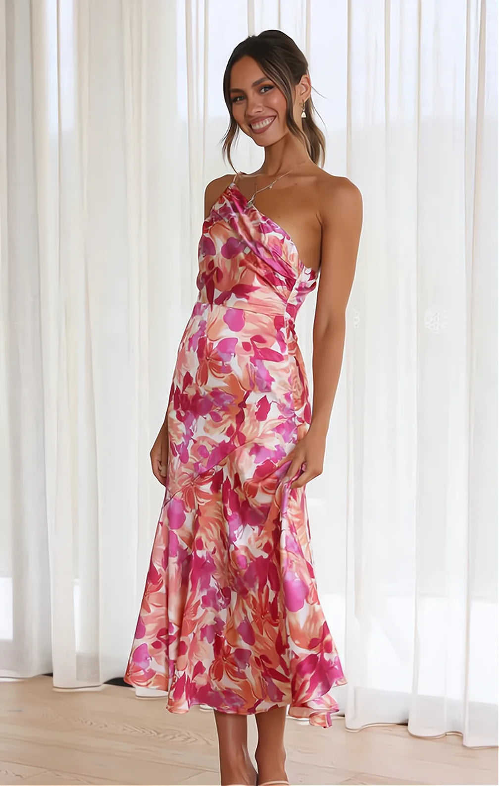 Diane | Vestido de Flores Satino