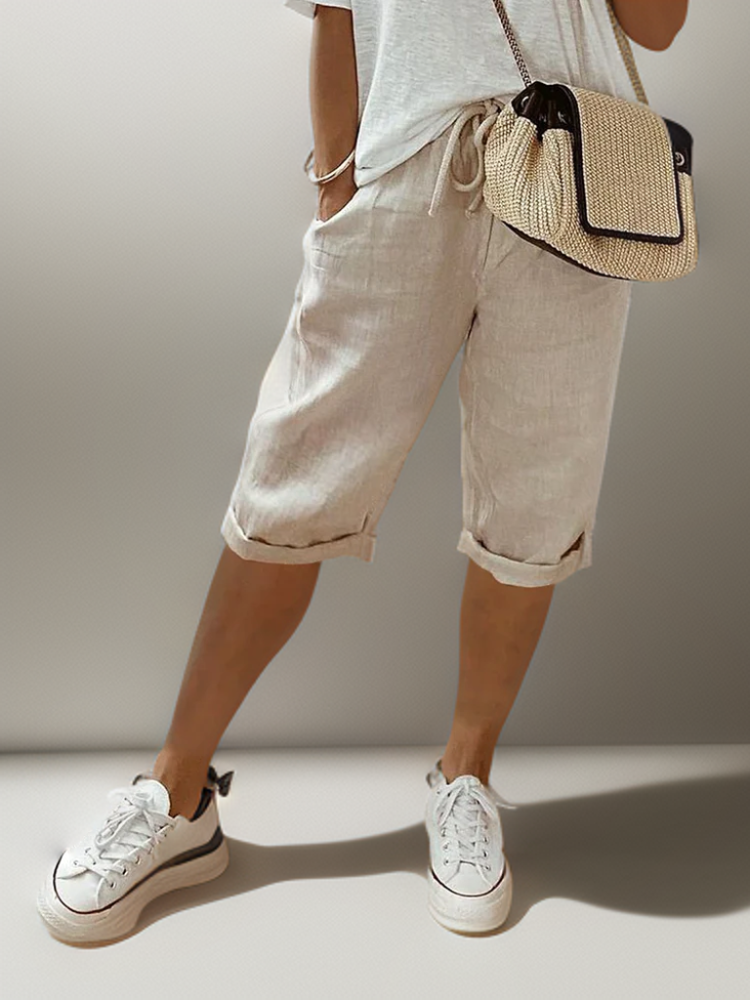 Beatrice | Pantalones con cordón y bolsillos laterales