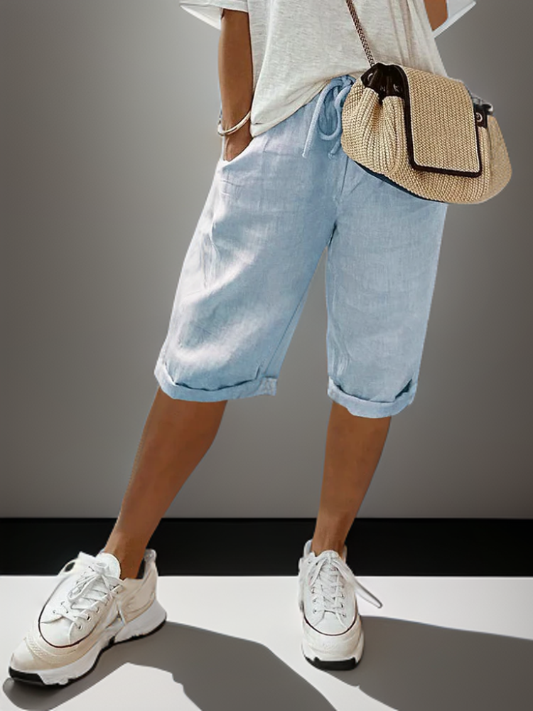 Beatrice | Pantalones con cordón y bolsillos laterales