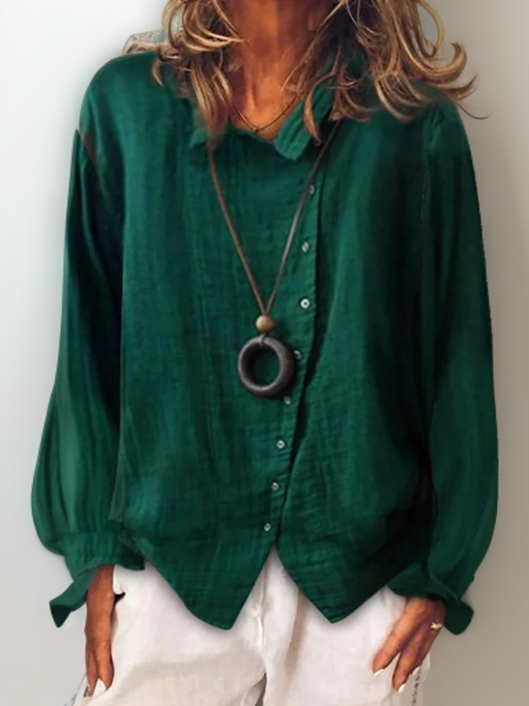 Olivia┃Camisa de manga larga con botones