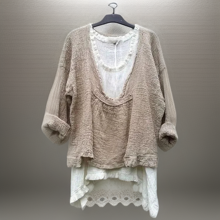 Willow┃Conjunto casual cómodo con dos camisetas de manga larga