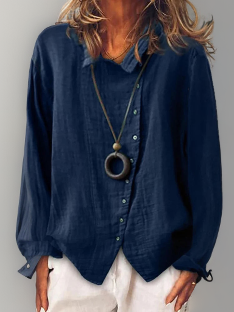 Olivia┃Camisa de manga larga con botones