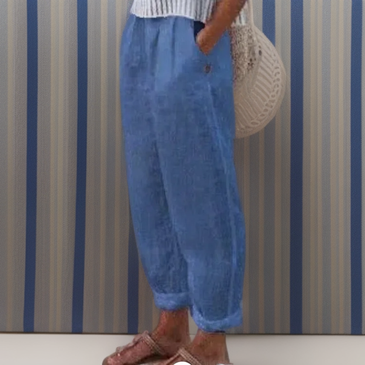 Diana | Pantalones holgados de algodón y lino