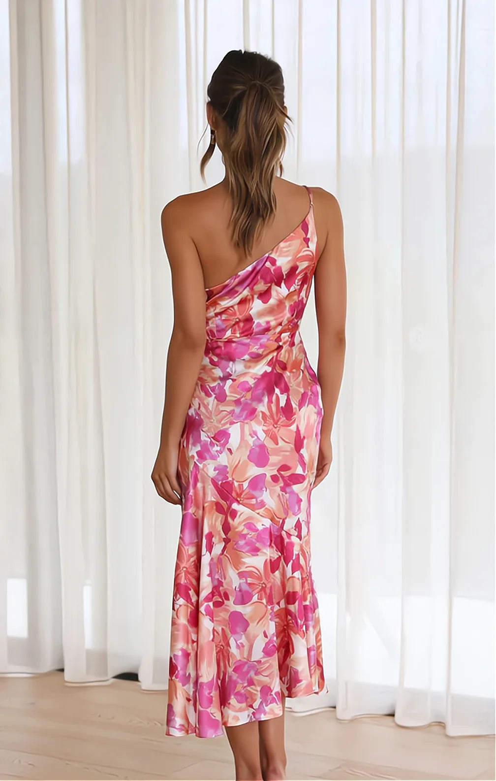 Diane | Vestido de Flores Satino