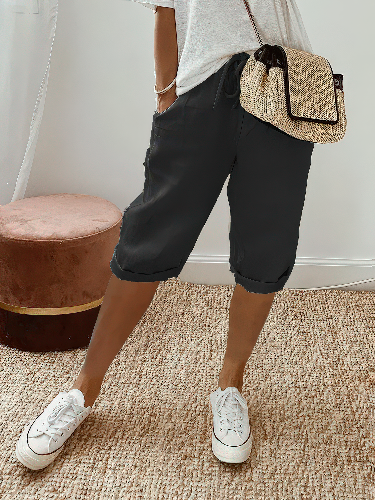 Marthe™ | Pantalones cortos cómodos con dobladillo vuelto