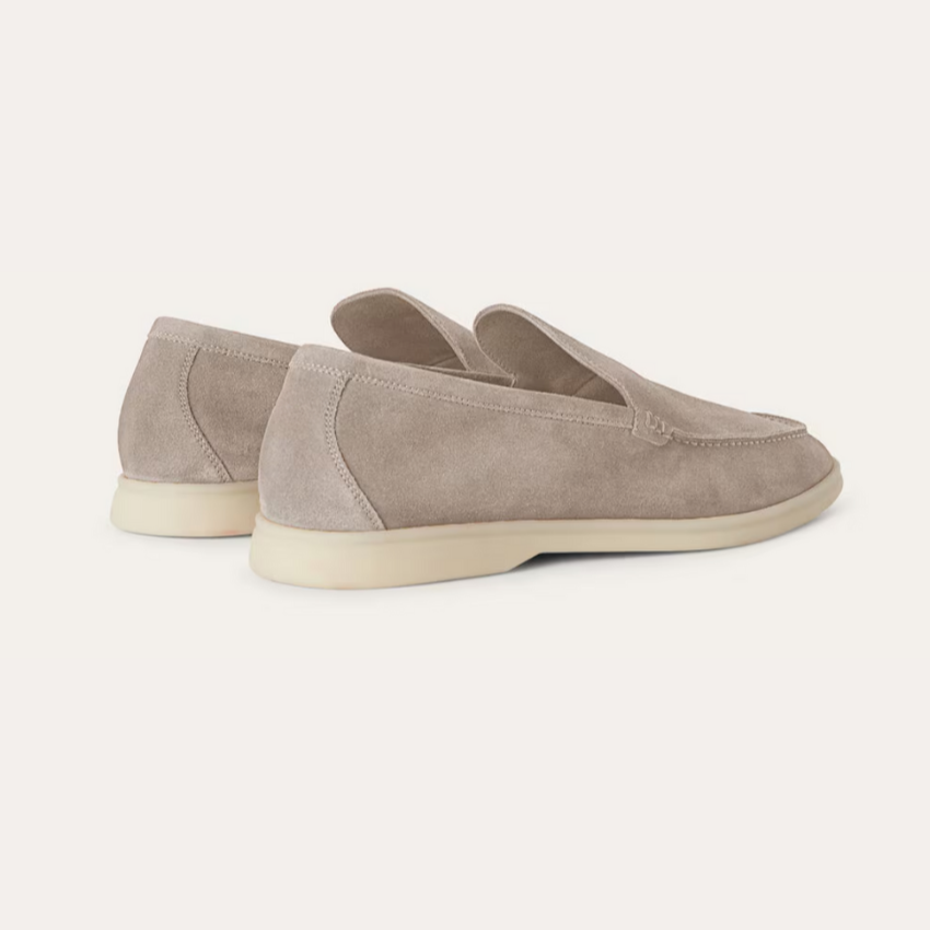 Refined Suede Loafers – Beige Sable