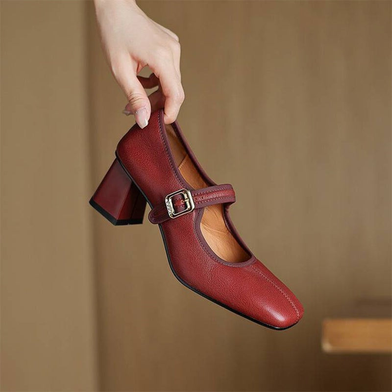 Desna - Zapatos modernos de tacón grueso al estilo francés