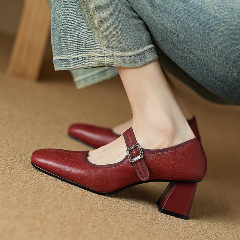 Desna - Zapatos modernos de tacón grueso al estilo francés