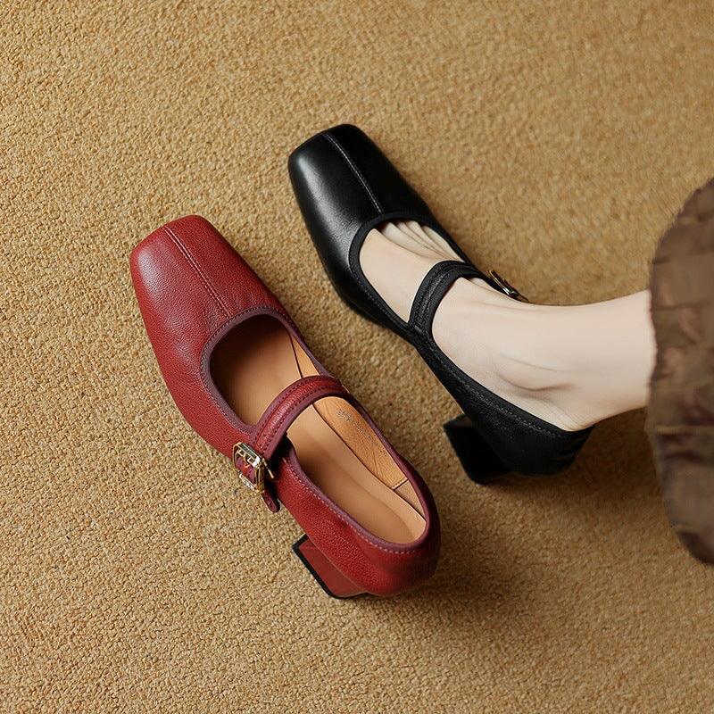 Desna - Zapatos modernos de tacón grueso al estilo francés