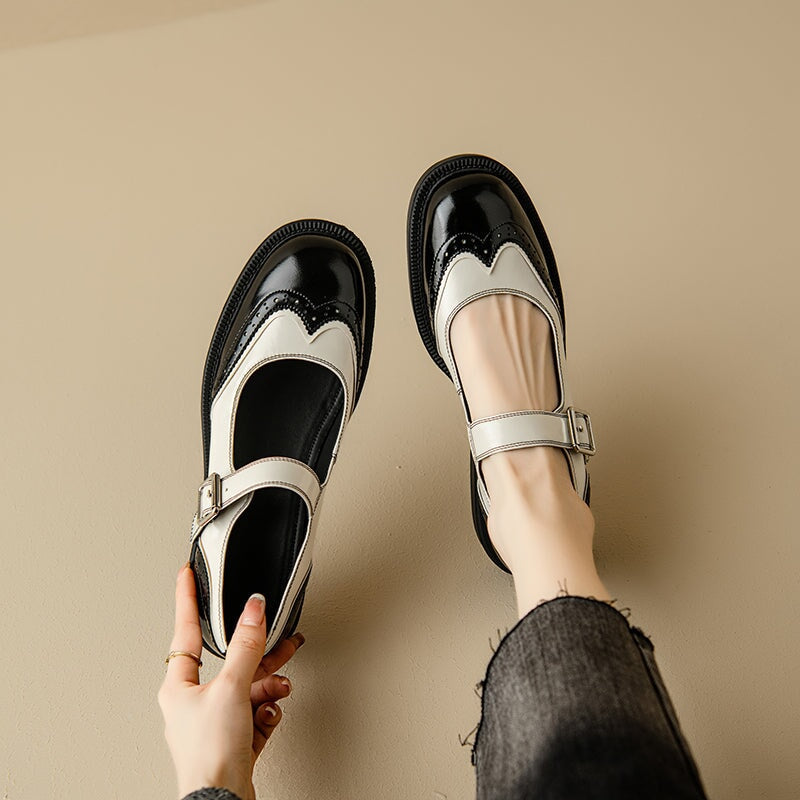 Perlina – Zapatos Planos de Cuero de Vaca Lavado