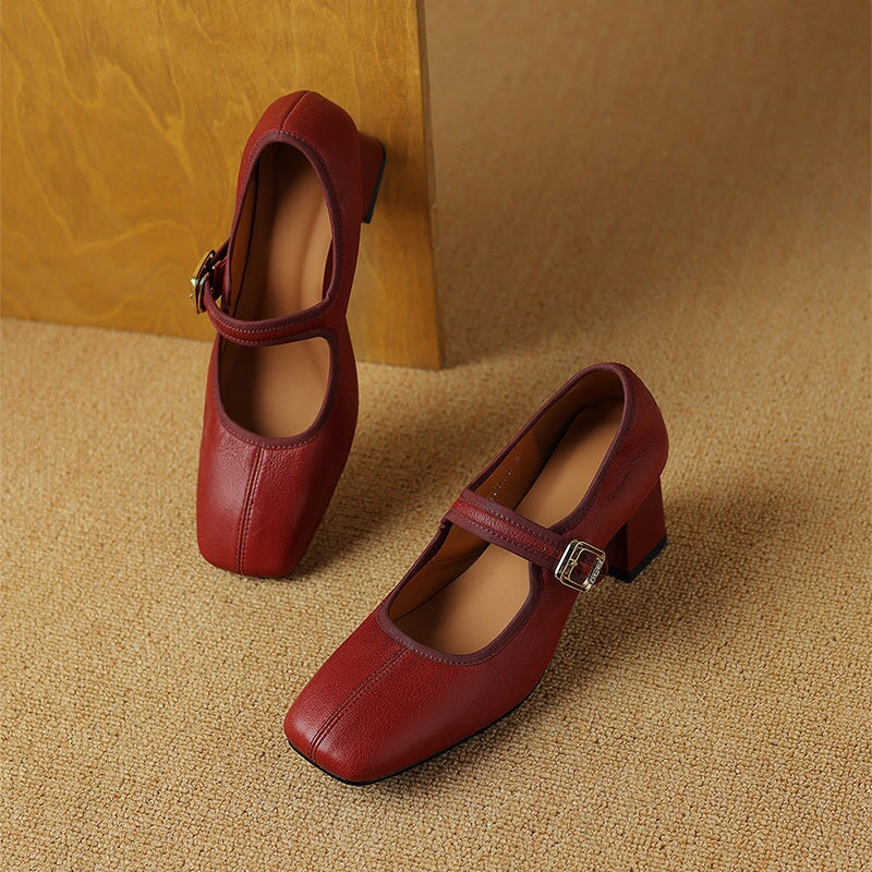 Desna - Zapatos modernos de tacón grueso al estilo francés