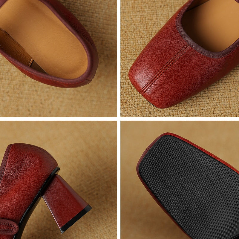 Desna - Zapatos modernos de tacón grueso al estilo francés