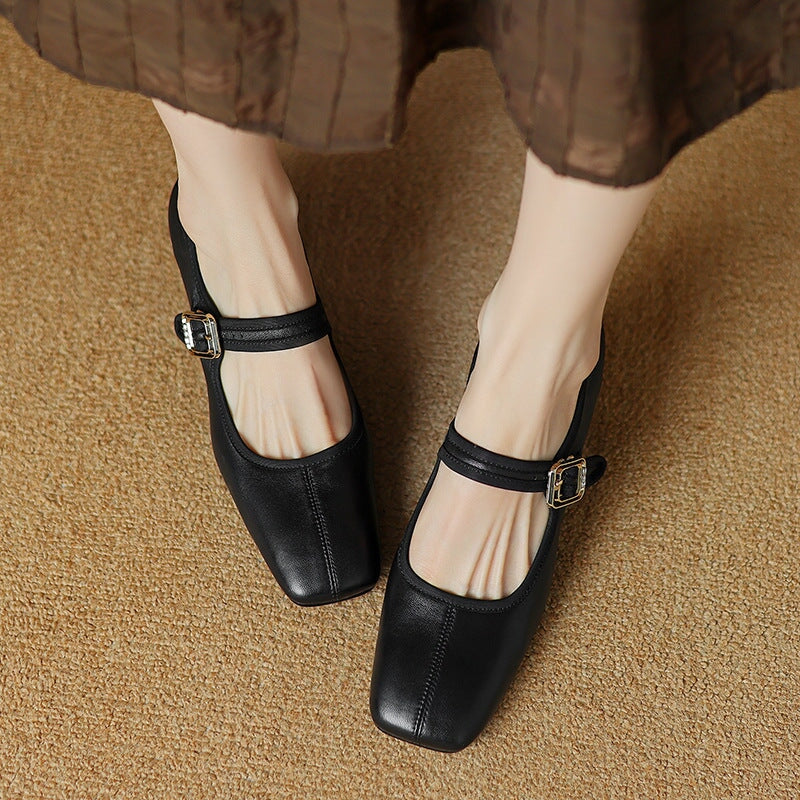 Desna - Zapatos modernos de tacón grueso al estilo francés