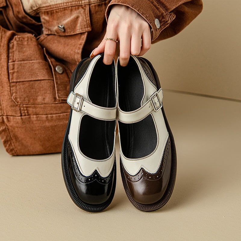 Perlina – Zapatos Planos de Cuero de Vaca Lavado