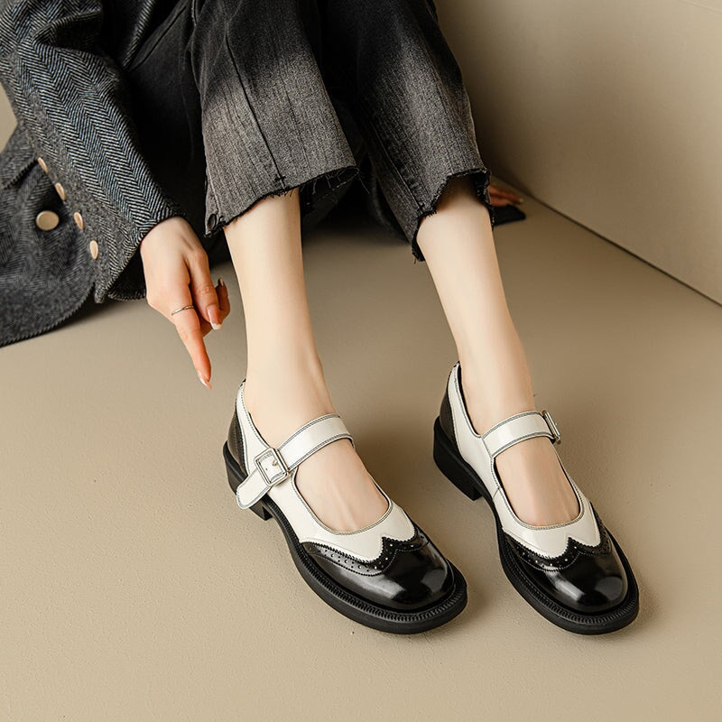 Perlina – Zapatos Planos de Cuero de Vaca Lavado