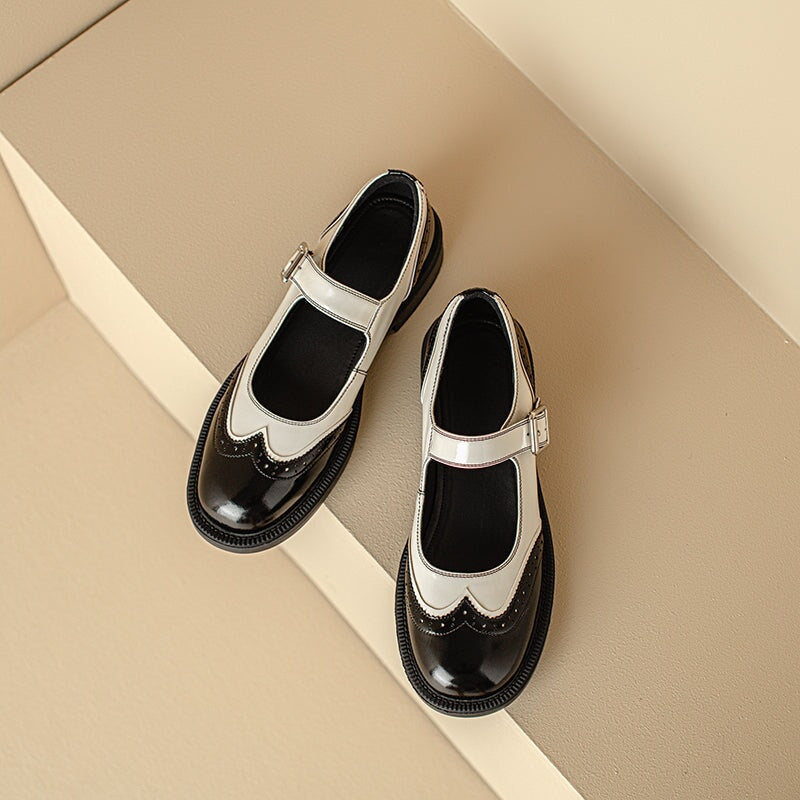 Perlina – Zapatos Planos de Cuero de Vaca Lavado