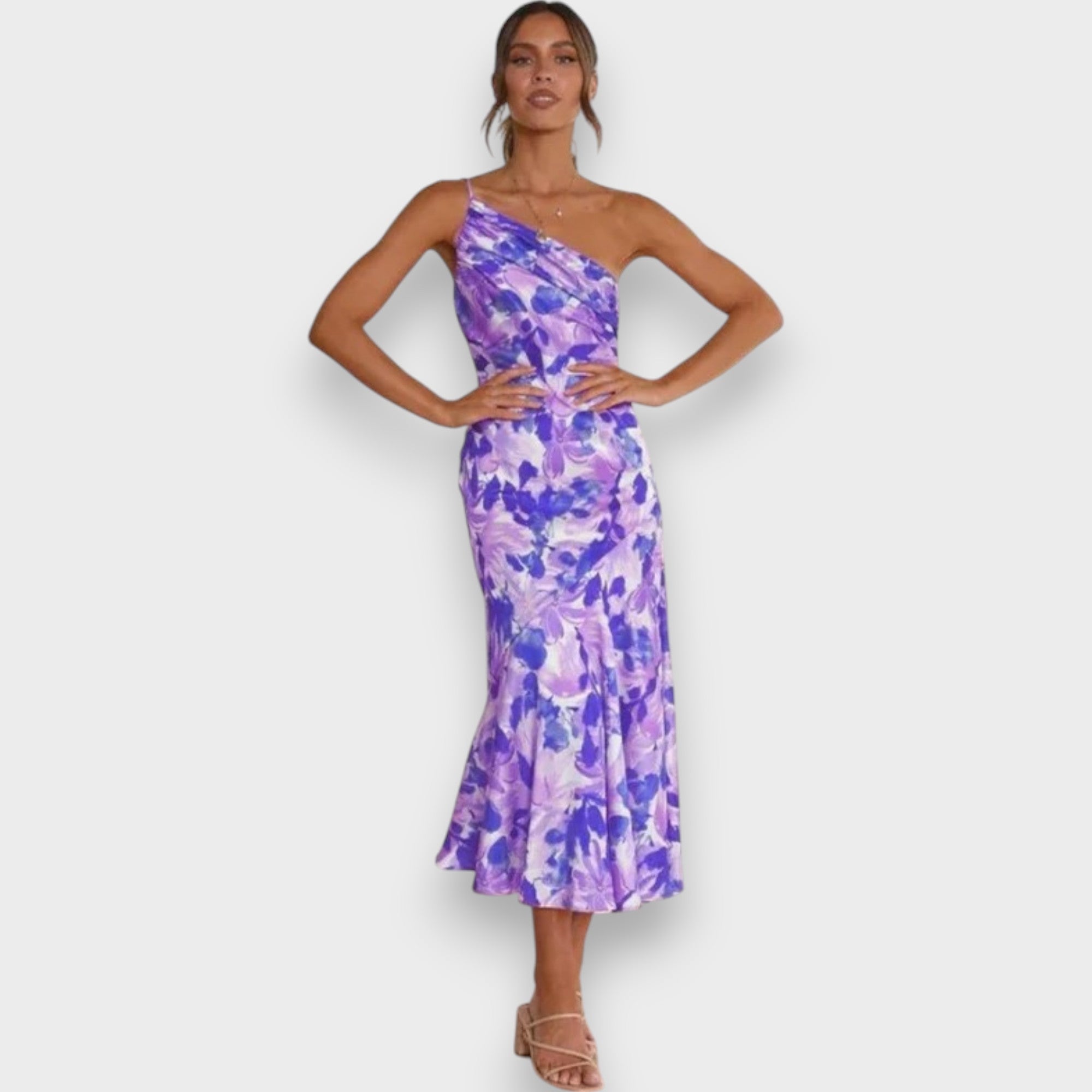 Sienna - Vestido Maxi de Estampado Floral Asimétrico para Mujeres