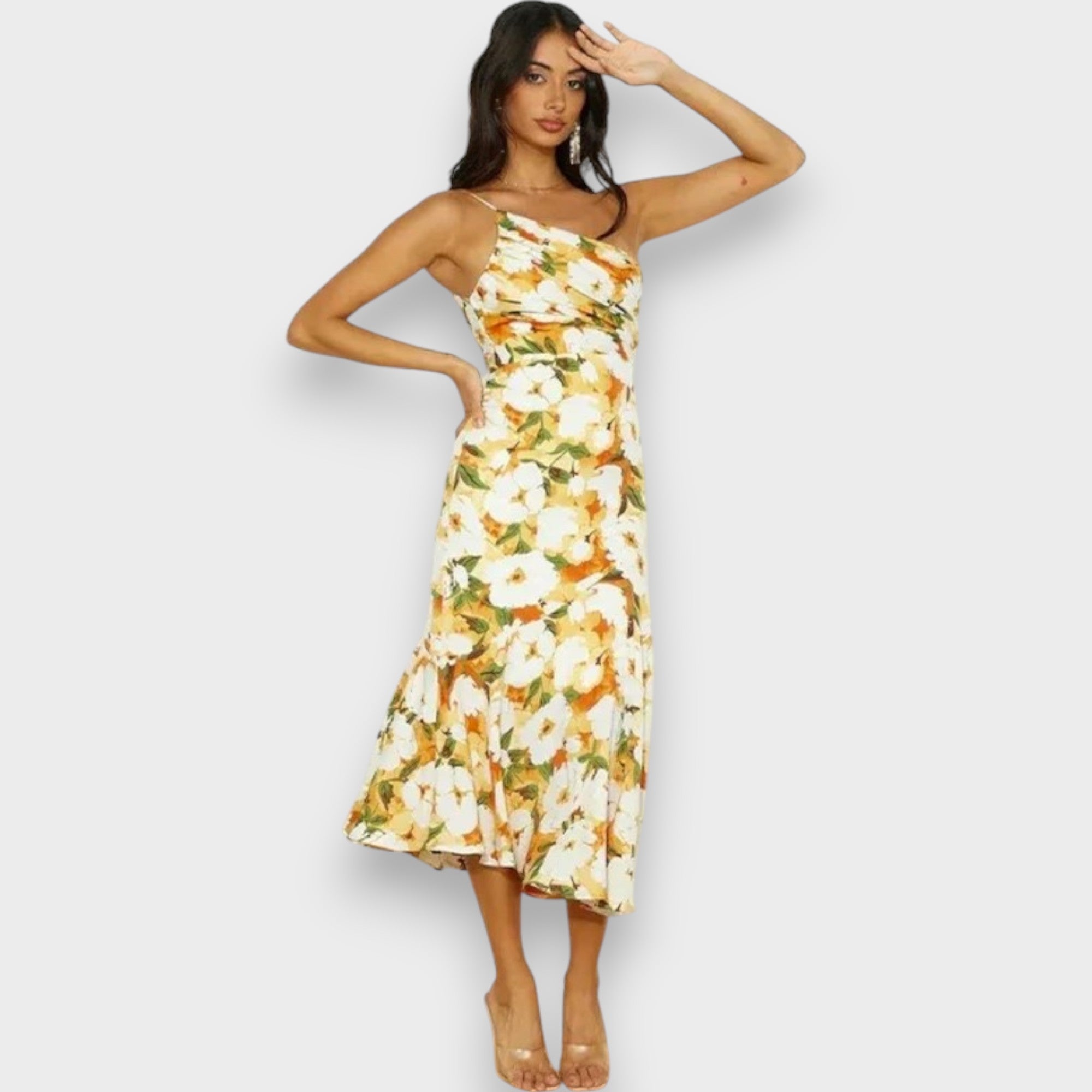 Sienna - Vestido Maxi de Estampado Floral Asimétrico para Mujeres