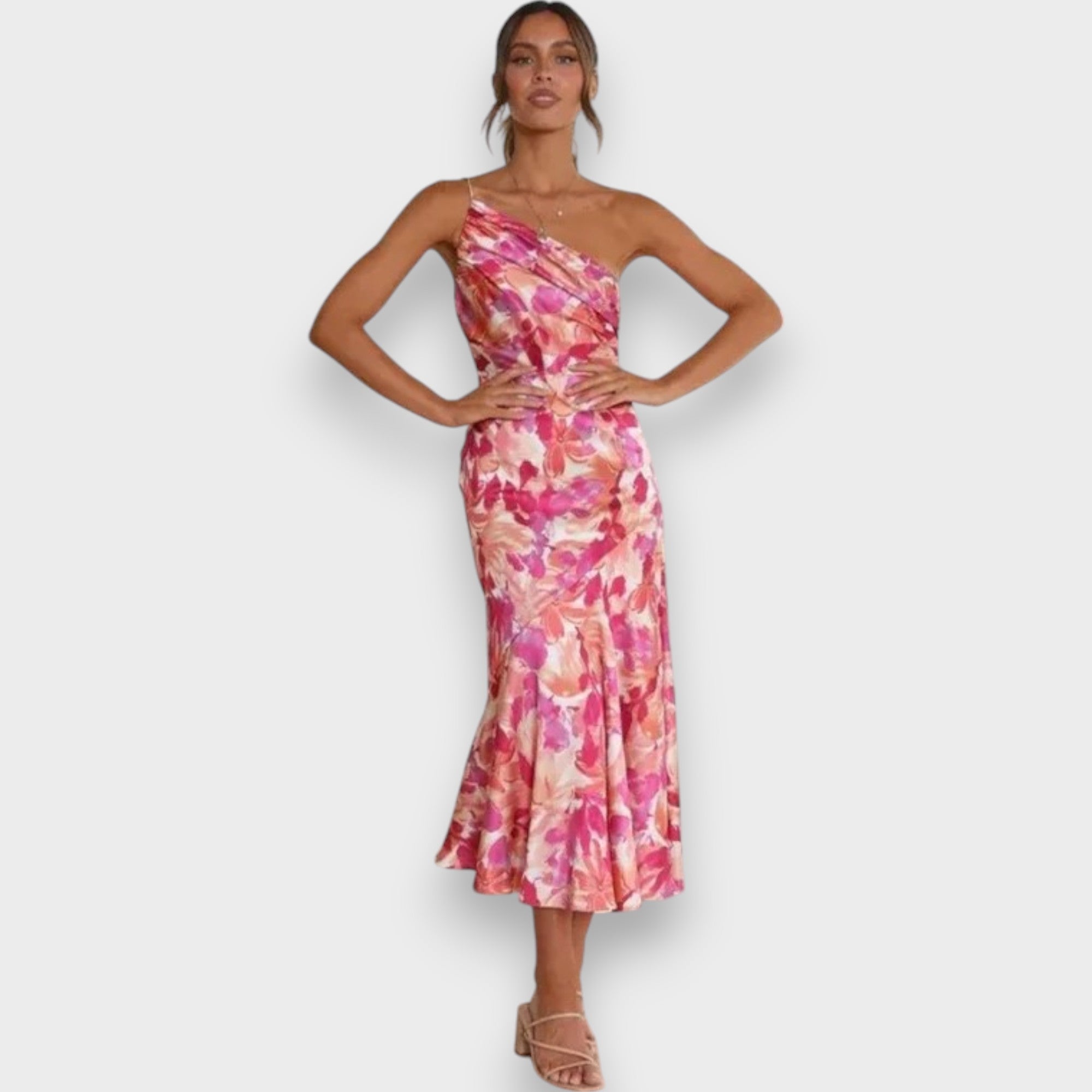 Sienna - Vestido Maxi de Estampado Floral Asimétrico para Mujeres
