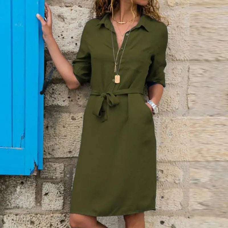 Karolina | Vestido de camiseta diario hasta la rodilla